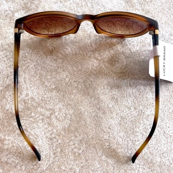 Brand New Lucky Brand Matte Brown Tortoise Round Cat Eye Sunglasses - Picture 8 of 15